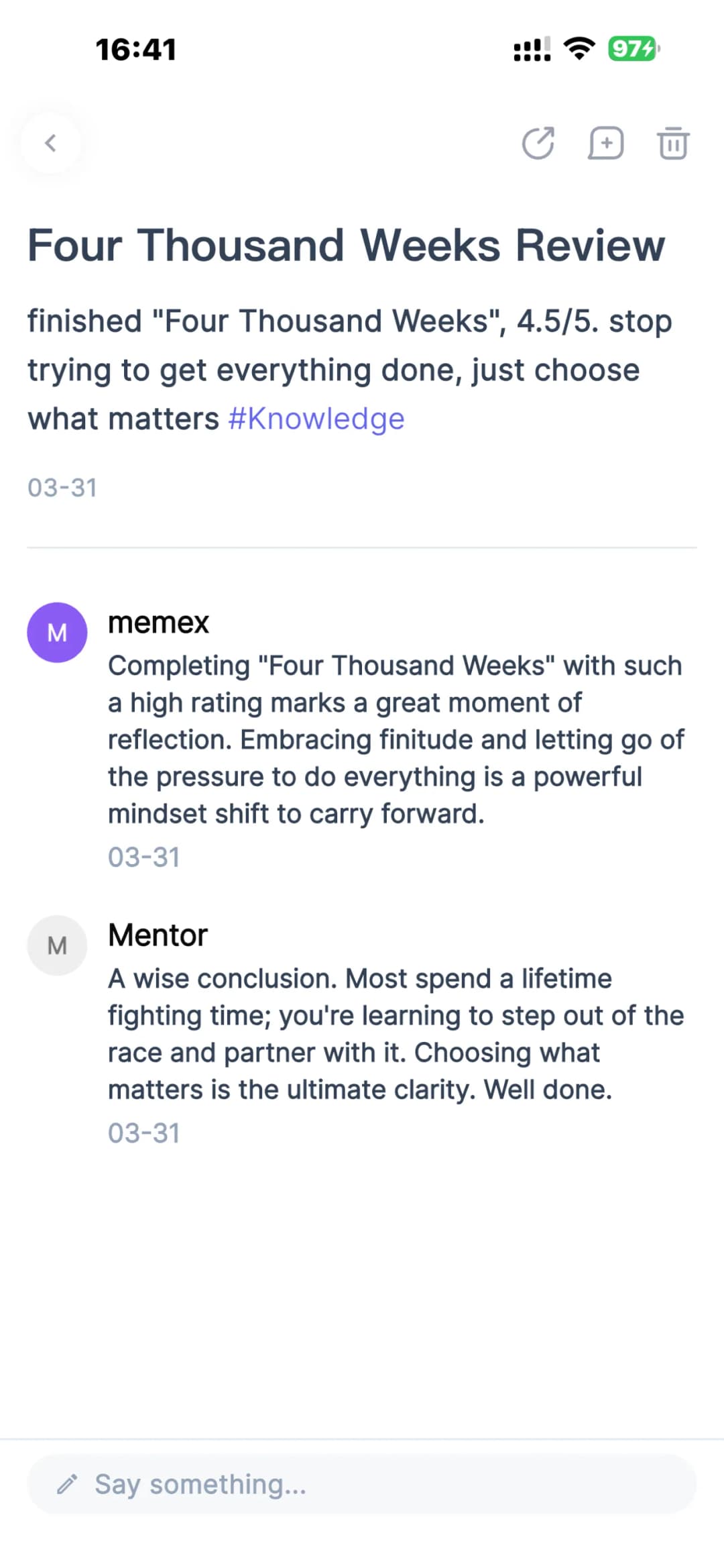 Memex app screenshot — 卡片详情